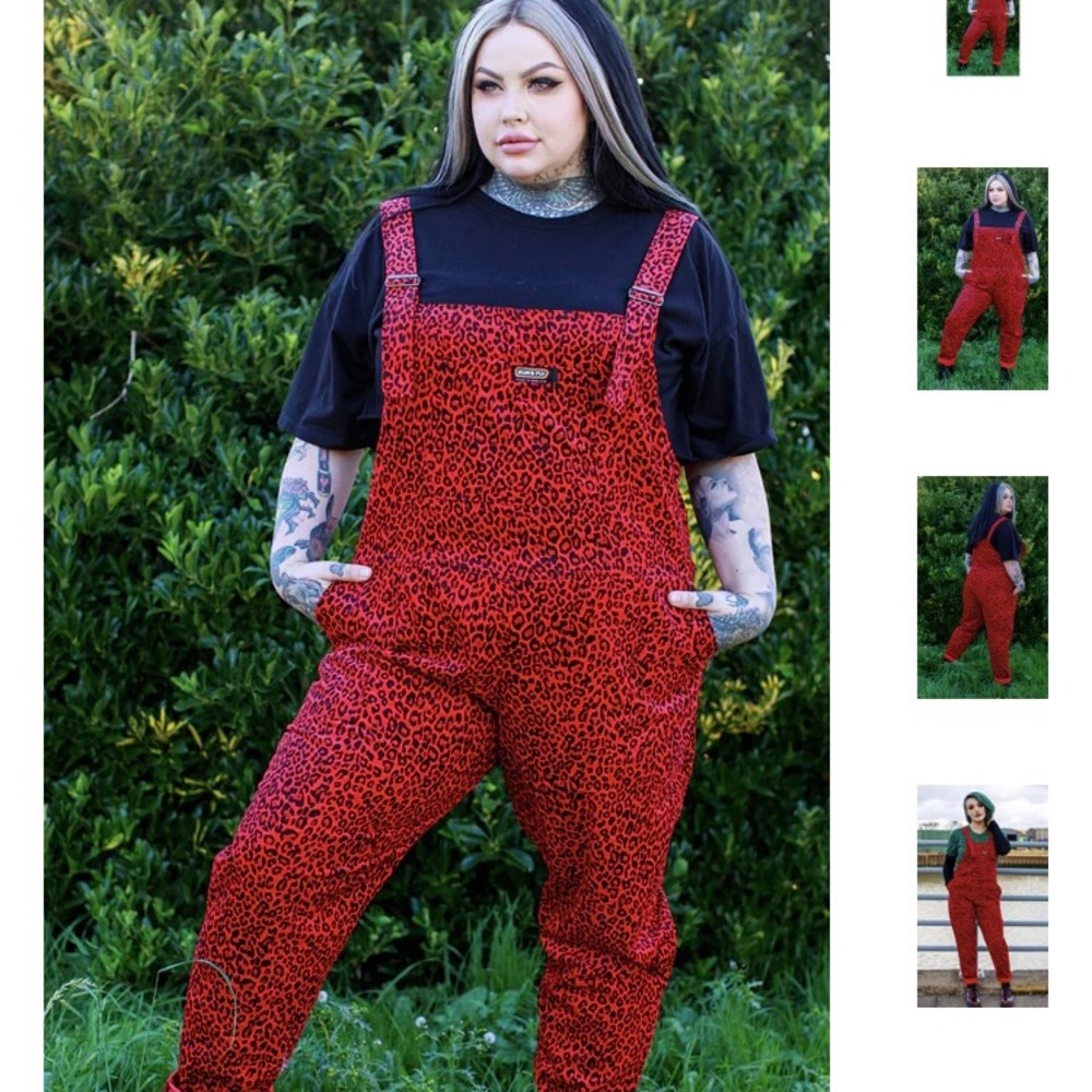 Size xxs Run and Fly dungarees in red leopard print